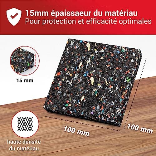 LouMaxx Tapis Anti-Vibration pour Machine à Laver - Lot de 4 Pièces 10cmx10cm - Mousse Antibruit Machine à Laver – Épaisseur 1,5 cm. Fabriqué en Allemagne, pour Tous Les Lave-Linge et Sèche-Linge.