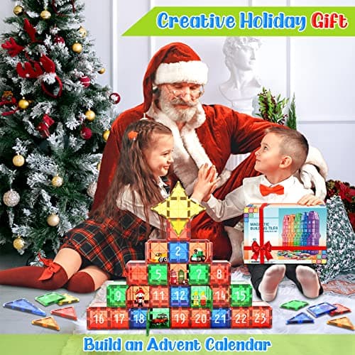 Tuiles magnétiques Jouets pour Enfants Jouets magnétiques pour Tout-Petits Blocs magnétiques Jouets de Construction Jouets Montessori d'apprentissage