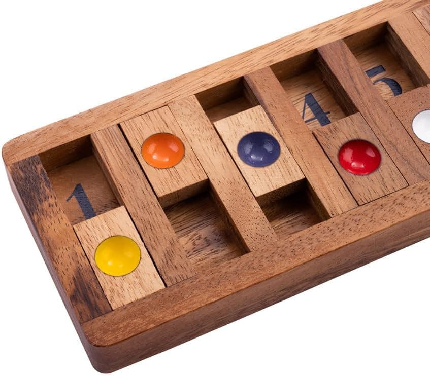 Shut The Box En Bois - Version Shut The Number, Jeu De Calcul, Des 6 Ans | Jeu Fermer La Boite Pour 2 Joueurs Et Plus - Taquets Coulissants, Calcul Mental, Strategie Et Parties En Famille