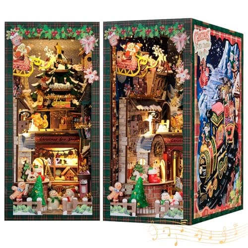 CUTEBEE Kit de maison de poupée DIY Book Nook avec protection contre la poussière et lumière LED – Kit de maison miniature à faire soi-même, serre-livres d'art en bois, kits de modèle pour adultes à
