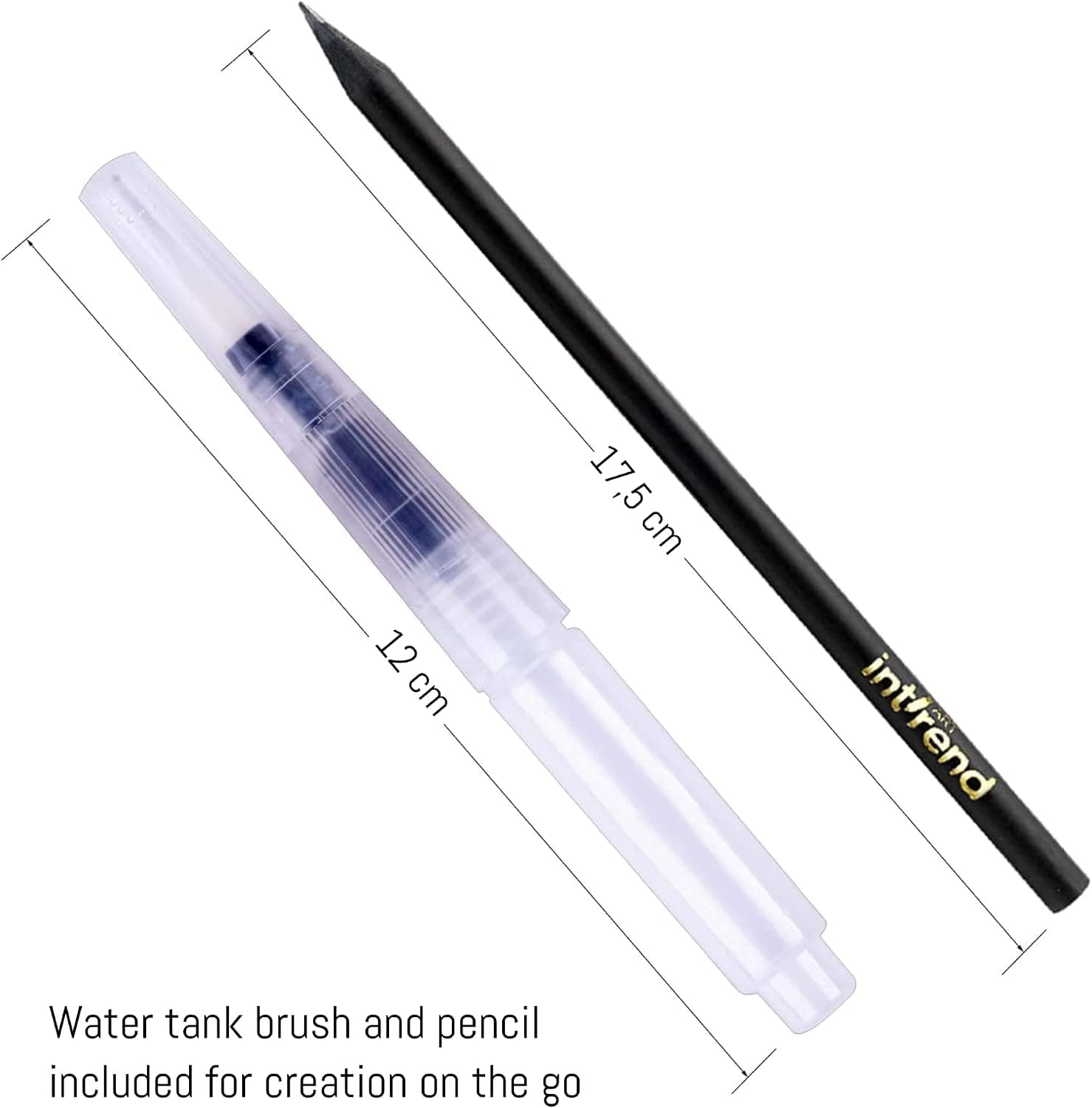 int!rend Carnet de Papier Aquarelle A5-40 Feuilles 300g - inclus 1 Crayon Aquarellable + 1 Stylo Pinceau à Réserve d'Eau - Materiel Dessin pour Peinture Aquarelle
