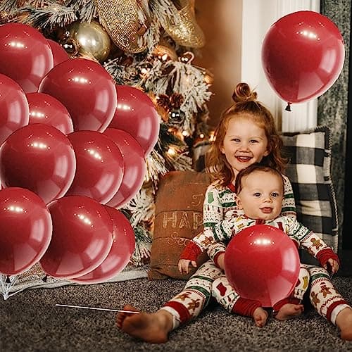 Lot de 100 Ballons Rouge en Latex, 10 Pouces Ballons de Rouge en Fête, Ballons de Baudruche Rouge pour Mariage, Anniversaire, Baby Shower, Diplôme, Cérémonie Décorations de Fête