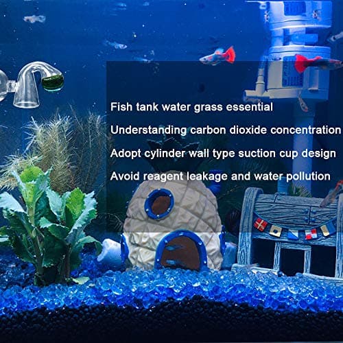IAFVKAI Moniteur de CO2 pour Aquarium Contrôleur de Chute de CO2 pour Aquarium Détecteur de CO2 de Moniteur de capacité en Verre avec Ventouse pour Aquarium planté