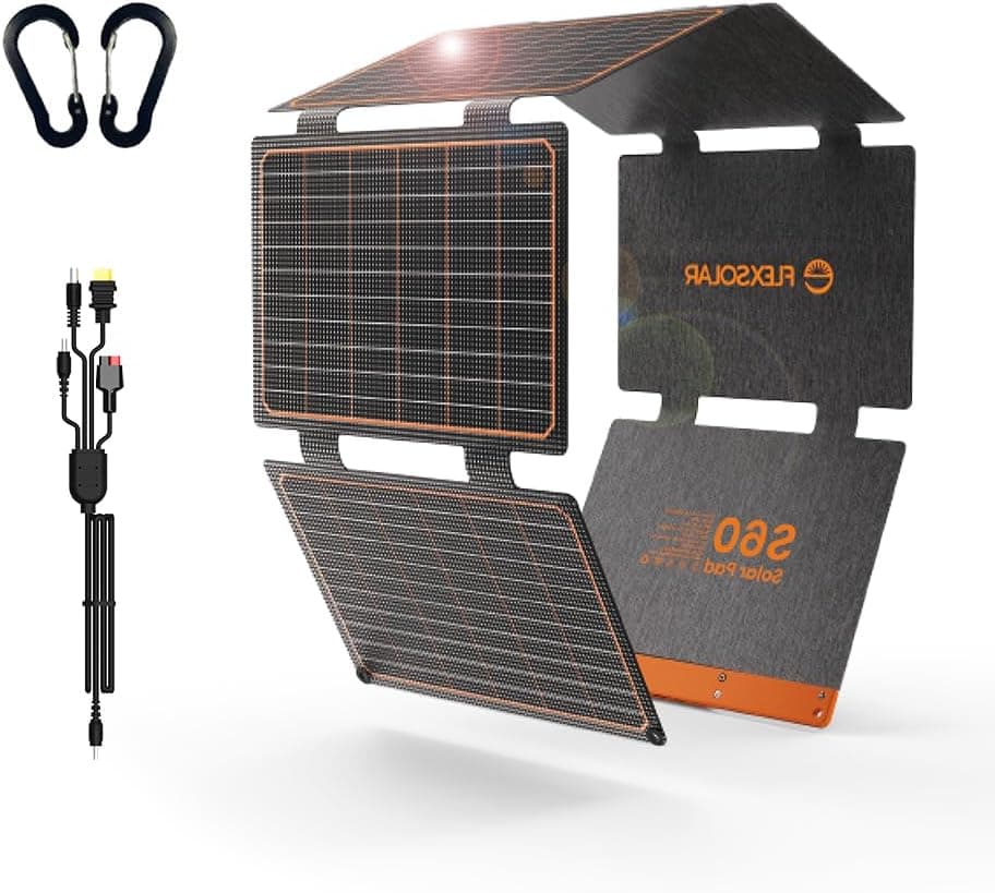 Panneau Solaire 60 W, FlexSolar Portable Chargeur Solaire Pliable