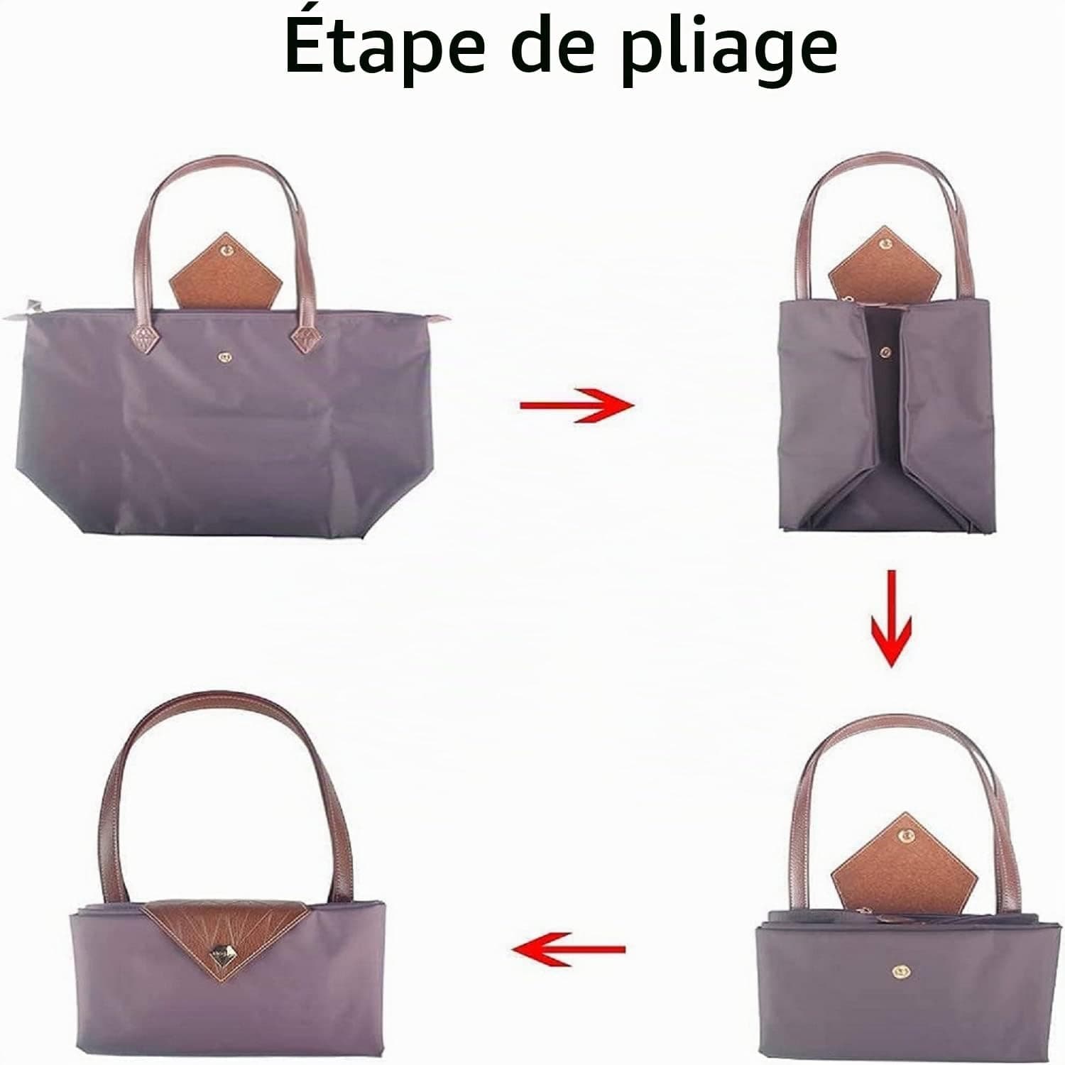Sac à main pour femme, grand sac à bandoulière étanche, pliable noir pour loisirs, voyage, bureau, shopping