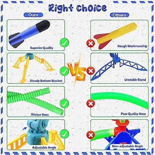 Lance-fusée pour Enfants, Lance-fusée Ajustable, Un Jeu Amusant pour l'extérieur, Jouets de Jardin pour Enfants pour Les garçons de 3 à 15 Ans, Filles, Cadeau