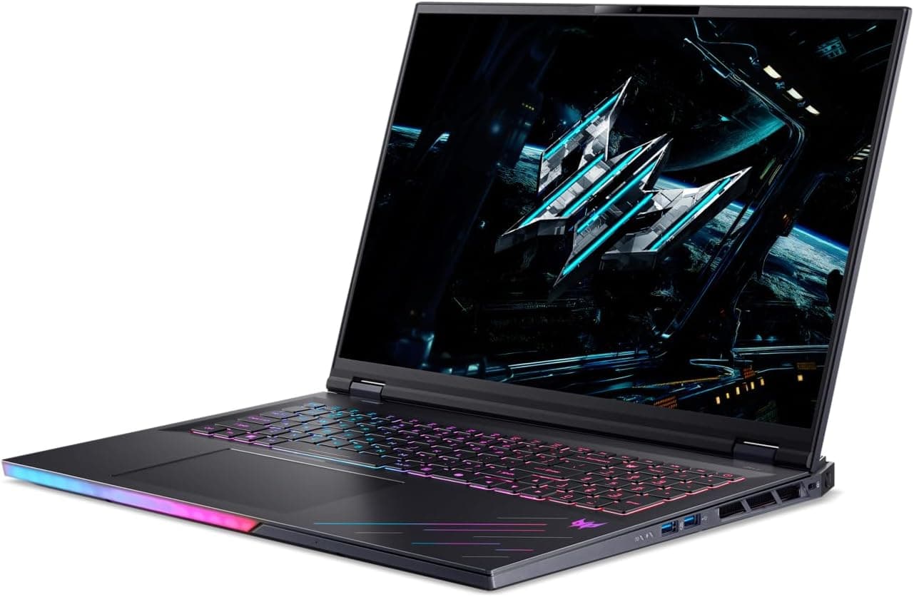 acer Predator Helios 18 AI I PC Portable Gamer 18" WQXGA 250Hz I Intel Core Ultra 9 (IA) I NVIDIA GeForce RTX 5080 I 64Go RAM I 1To SSD I Wi-Fi 7 I Windows 11 I Noir I Clavier Fr AZERTY I PH18-73-91FQ