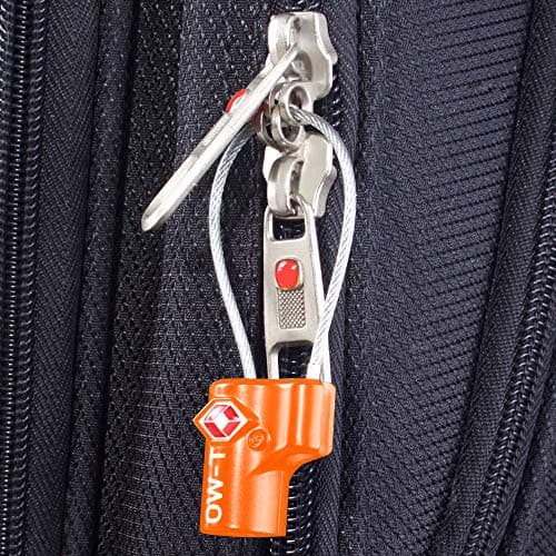 OW-Travel Cadenas Cable Clé TSA pour Valise. Cadenas Clef Antivol pour Bagages Casier Rangement Tente Camping. Cadenas USA. Accessoires de Voyage. Verrou a Cle Valise 1 Orange