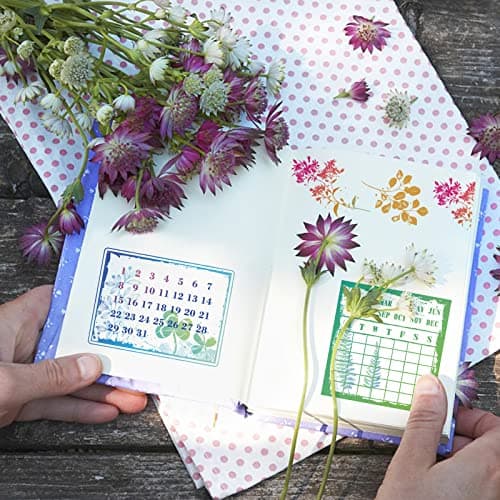 GLOBLELAND Vintage Plant Calendar Clear Stamps pour DIY Scrapbooking Retro Plant Schedule Silicone Clear Stamp Seals For Cards Making Photo Album Journal Home Decoration
