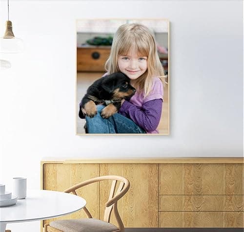 Lehaha Diamond Painting Personnalisé Photo,5d Diamant Painting Personnaliser Broderie Diamant Peinture Kit Full Drill Custom Diamond Painting Adulte Enfant Chat Paysage(Diamant Rond,30x40cm)