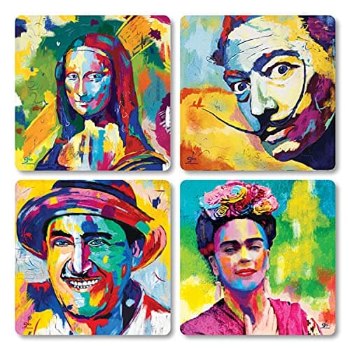 Giallobus - 4 carrés Multi-Panneaux - Personnages célèbres - Collection 2 - Bois MDF - 29,7x29,7 - x 4 pièces