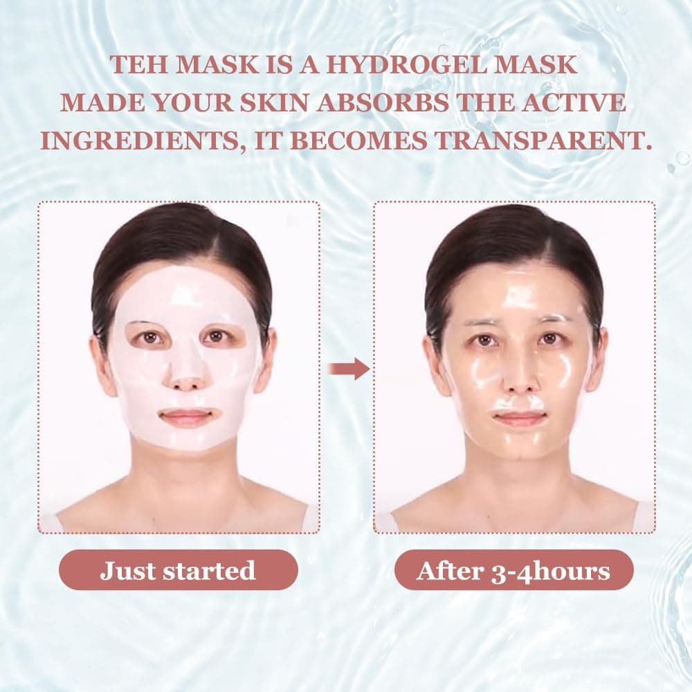 Bio-Collagen Real Deep Mask, Bio Collagen Face Mask Overnight, Anti-âge Mask Collagen, Film de collagène Hydratant Masque anti-rides Réduire les ridules