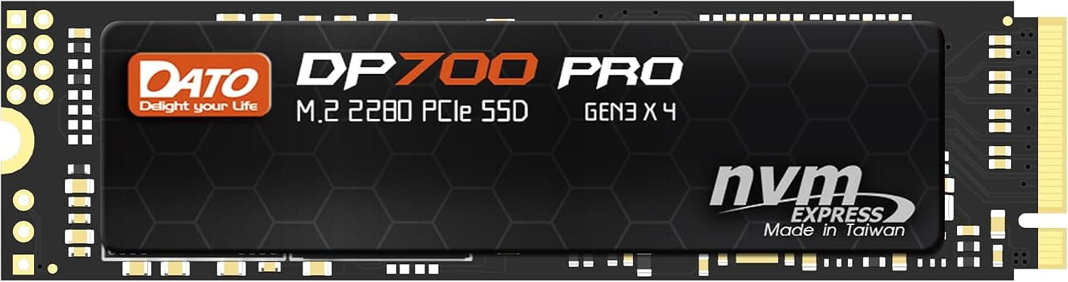 DATO SSD Interne 512 Go, PCIe Gen3x4 NVMe M.2 2280 SSD, Jusqu’à 3300/3100 Mo/s - DP700 Pro Série