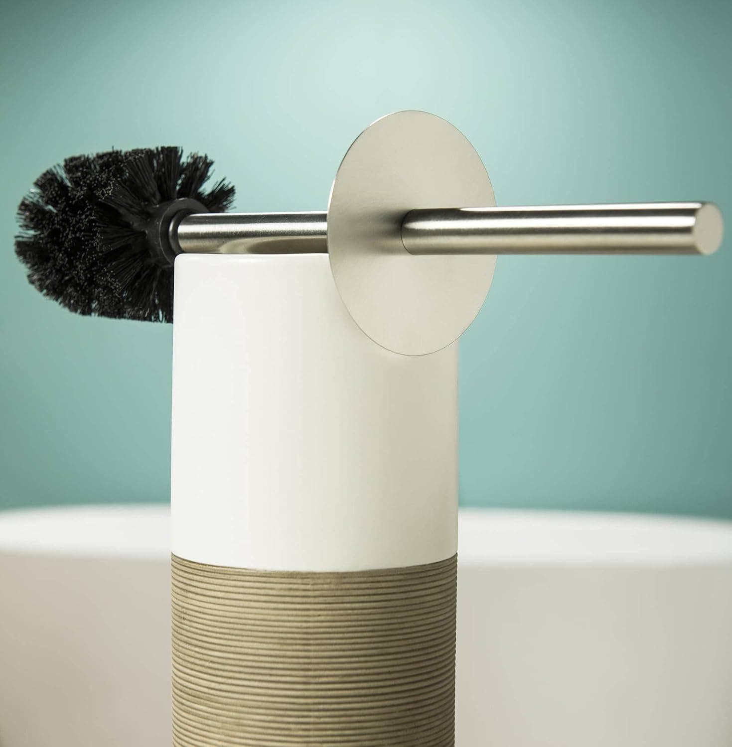 Sealskin Doppio, Porte-brosse WC porcelaine, Sable