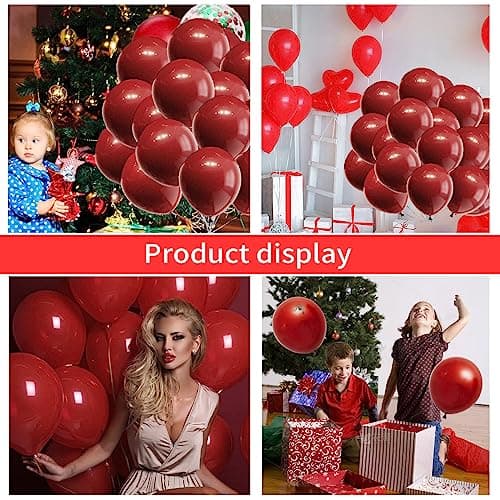 Lot de 100 Ballons Rouge en Latex, 10 Pouces Ballons de Rouge en Fête, Ballons de Baudruche Rouge pour Mariage, Anniversaire, Baby Shower, Diplôme, Cérémonie Décorations de Fête
