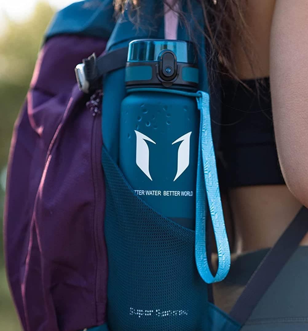 Sparrow Gourde Sport 500ml/750ml/1L - sans BPA - Tritan Plastique Bouteille | Étanche, Gourdes eau, Légère, Lave-vaisselle, Flip Top 1-Clic, Ergonomique, École, Sport, Fitness, Gym, Running, Randonnée
