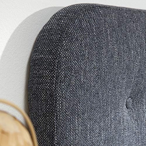 marcKonfort Tête de lit tapissée Saona 140x60 Couleur Bleu, Rembourré avec de la Mousse, pour lit 135cm Boutons en capitonné, 8cm d'épaisseur, système de Fixation Inclus.