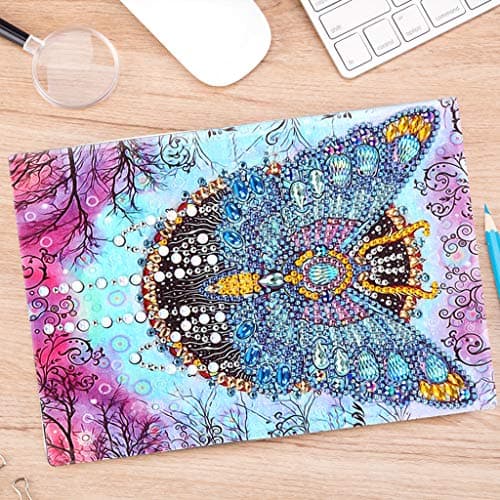 Carnet de Notes Papillons Vierges Broderie Spéciale au Point de Croix pour Filles Journal Intime A5 Carnet de Croquis Livre Secret Fille Cadeau d'anniversaire 50 feuilles 120 pages