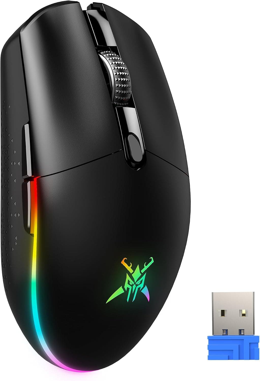 TECKNET Souris Gamer sans Fil/Filaire, 2.4 GHz, 8000 DPI, Programmable