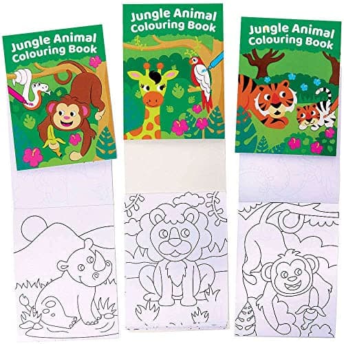 Baker Ross Mini Livre de Coloriage thème Jungle - Lot de 12, Activites Manuelles pour Enfants (FC992)