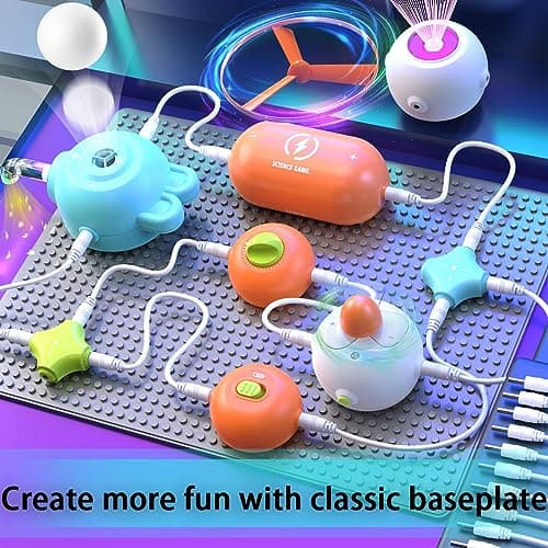 Kits de circuits pour la physique et la science, blocs de circuits encliquetables avec plaque de base classique pour l'exploration de l'électronique, blocs électroniques DIY, jouets éducatifs STEM, 3+