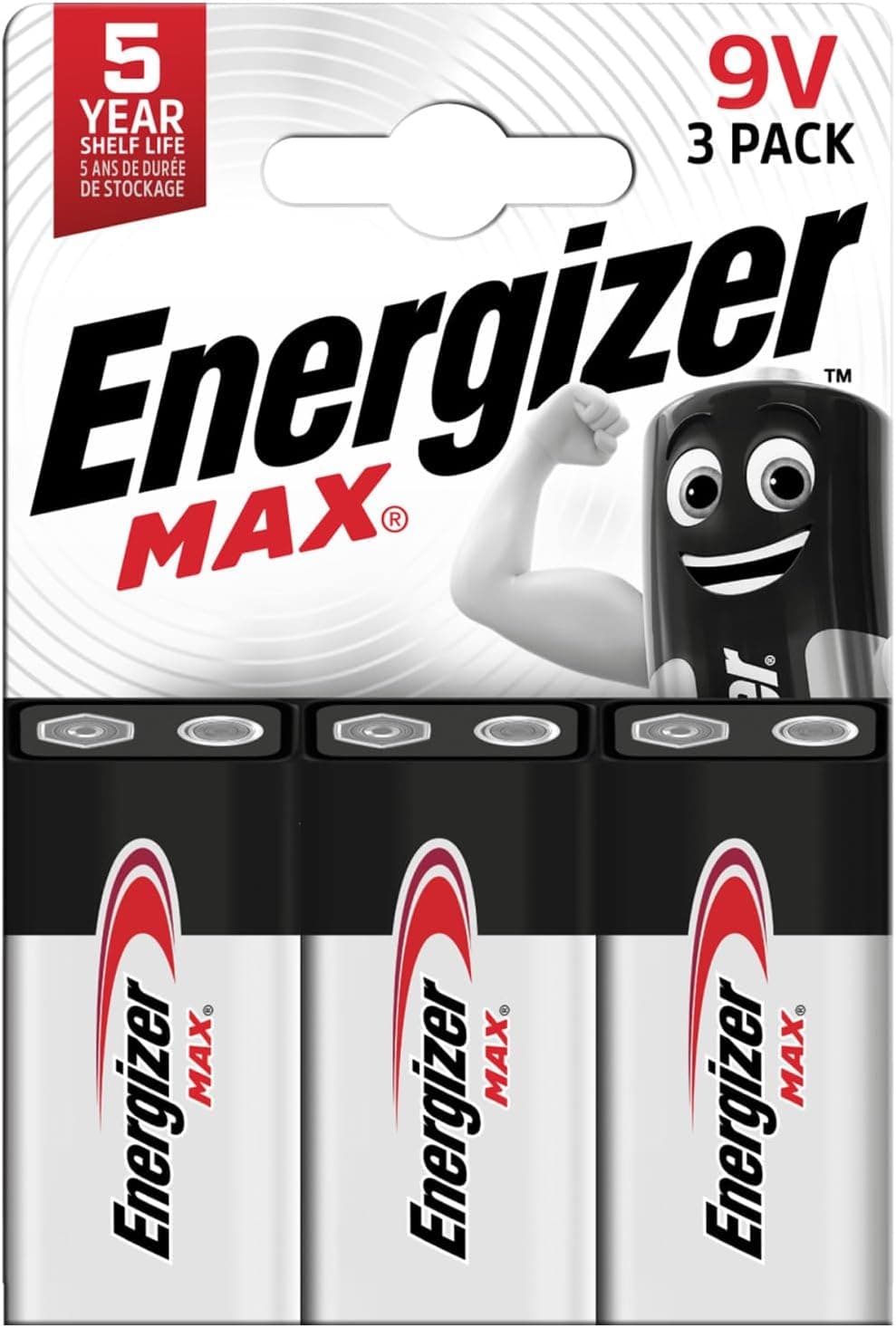 Energizer Max - Pile 9V (Lot de 3) - Alcaline Neuf Volts - Énergie Longue durée - pour Les Détecteurs de Fumée et Les Radios - Emballage 100% Recyclable et sans Plastique - Conservation 5 Ans