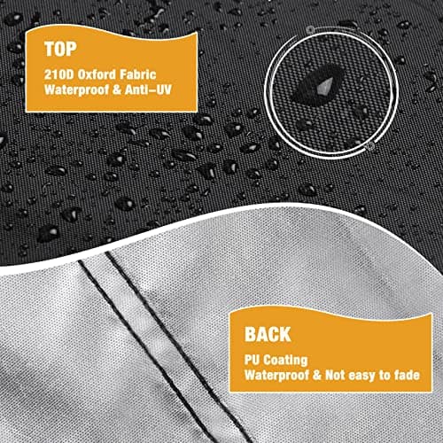 Diboniur Housse Barbecue Exterieur, Bache Barbecue de Protection, Housse Plancha pour BBQ Gaz, avec Revêtement Résistant à l'eau (147x61x117cm Noir)