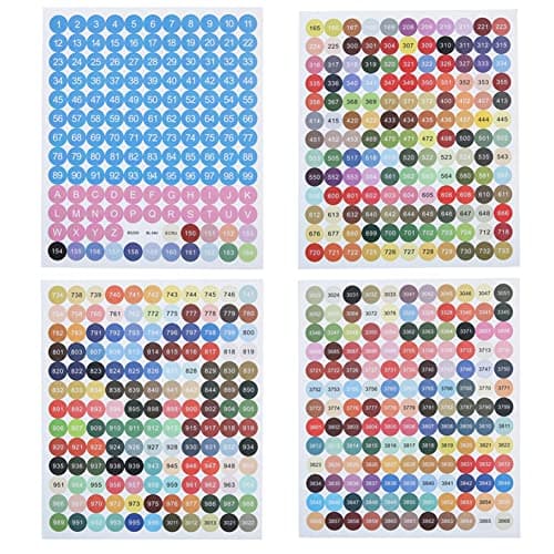 Autocollants de Numéro de Couleur, Étiquettes de Peinture Au Diamant avec Numéros Diamond Painting Accessoires Pastille de Couleur Autocollant pour Boîte de Rangement Diamant