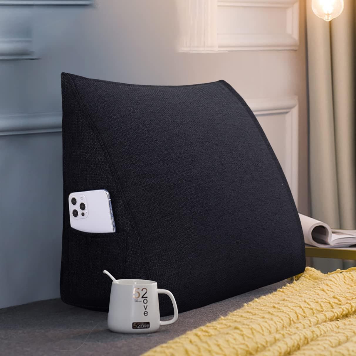 Johnear Coussin de Lecture Lit Triangulaire pour Canapé