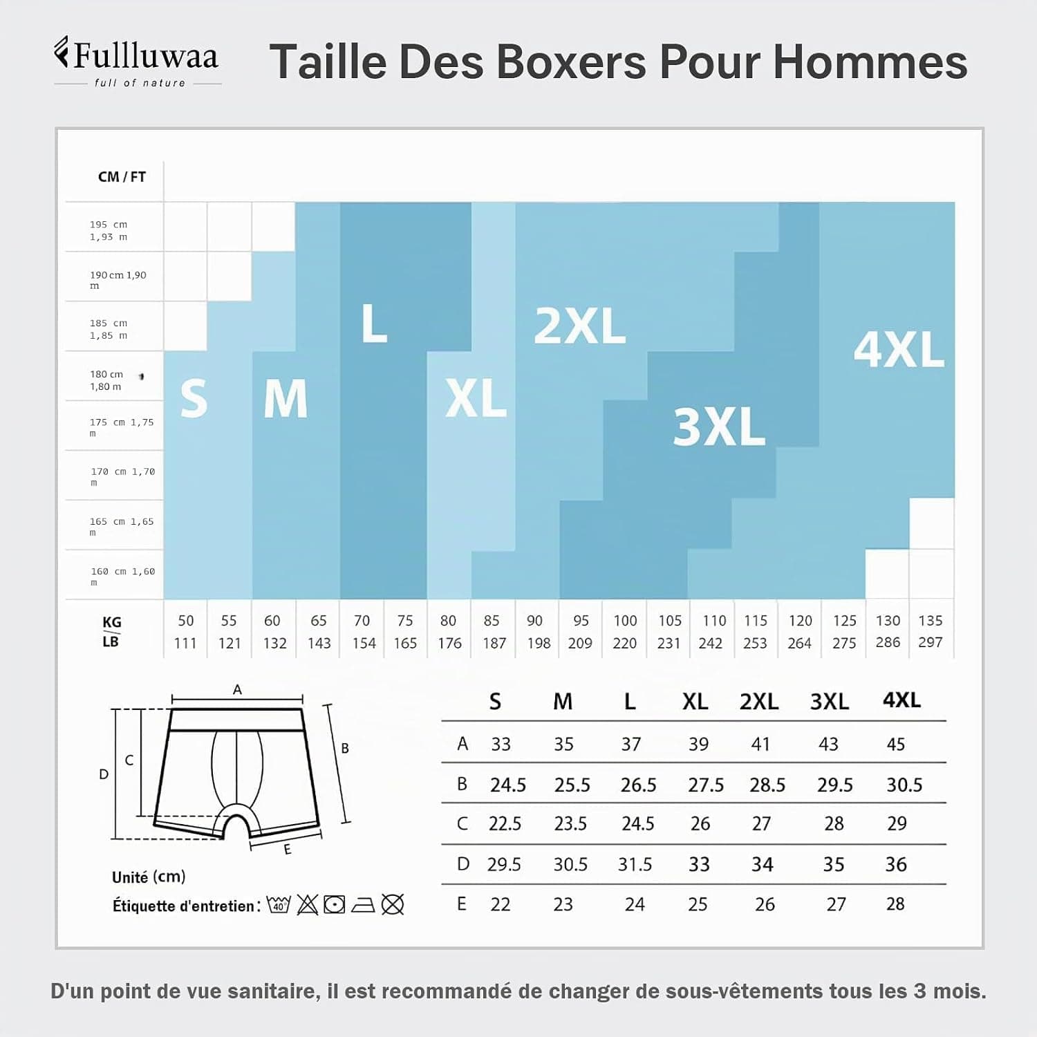 Fullluwaa Boxer Homme Coton Lot de 10, Doux Ceinture Élastique