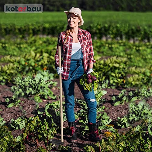 KOTARBAU® Binette 138 x 110 mm Cœur Houe en Acier avec Manche en Bois 110 cm Accessoire de Jardin Outil de Jardinage Accessoires de Plantation