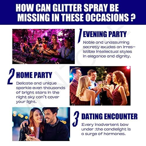 Spray Paillette Corps,MKNZOME Paillettes Visage Paillette Cheveux Imperméable Body Glitter Spray Maquillage Paillettes Femme pour Visage Cheveux Ongles Festival Fête