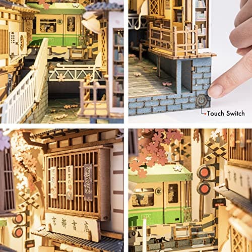 ROBOTIME Japon Book Nook Sakura Densya Maison de Poupée en Bois