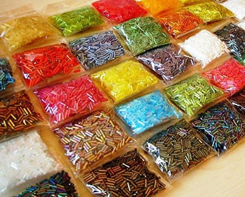Lot de perles de rocaille AM61 - En verre - 2 x 6 mm - 15 couleurs - 300 g
