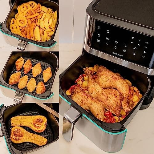 Cecotec Friteuse sans Huile de 8 L Cecofry Supreme 8000. Air Fryer de 1800 W, 10 Menus, Technologie Perfect Cook, Température Réglable 30oC - 200oC, Commande Tactile