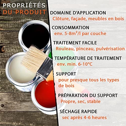 BEKATEQ Peinture protection bois BE-420 Blanc 10l I Peinture pour bois intérieur & extérieur à base d'eau I Vernis pour parquets, portes, escaliers, clôtures I Protection contre les intempéries