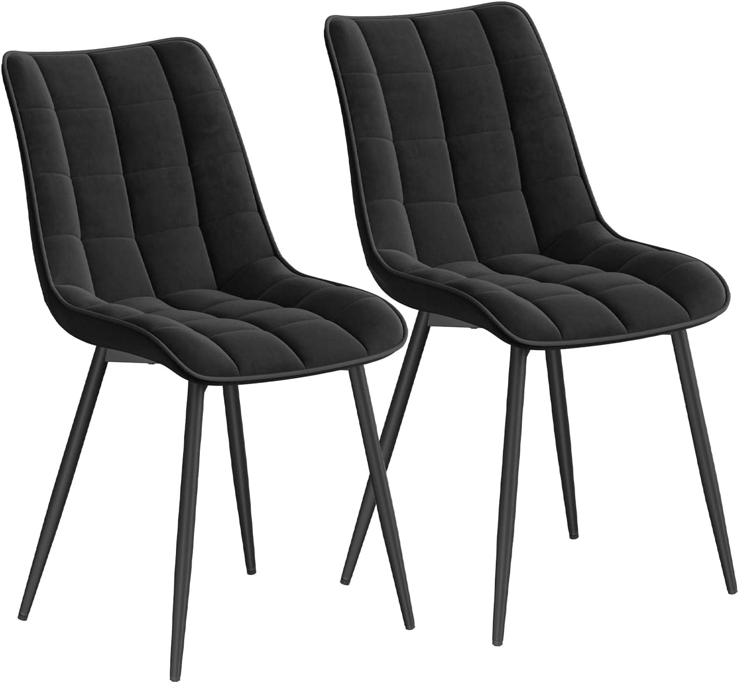 WOLTU Chaises de Salle à Manger Lot de 2,Velours,Noir