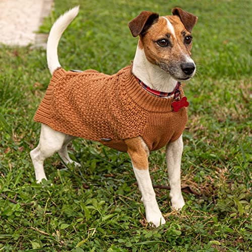 Bella & Balu Pull tricoté pour Chien - M Marron | Pull pour Chien Froid Chaud et Doux pour Haute qualité 100% Coton