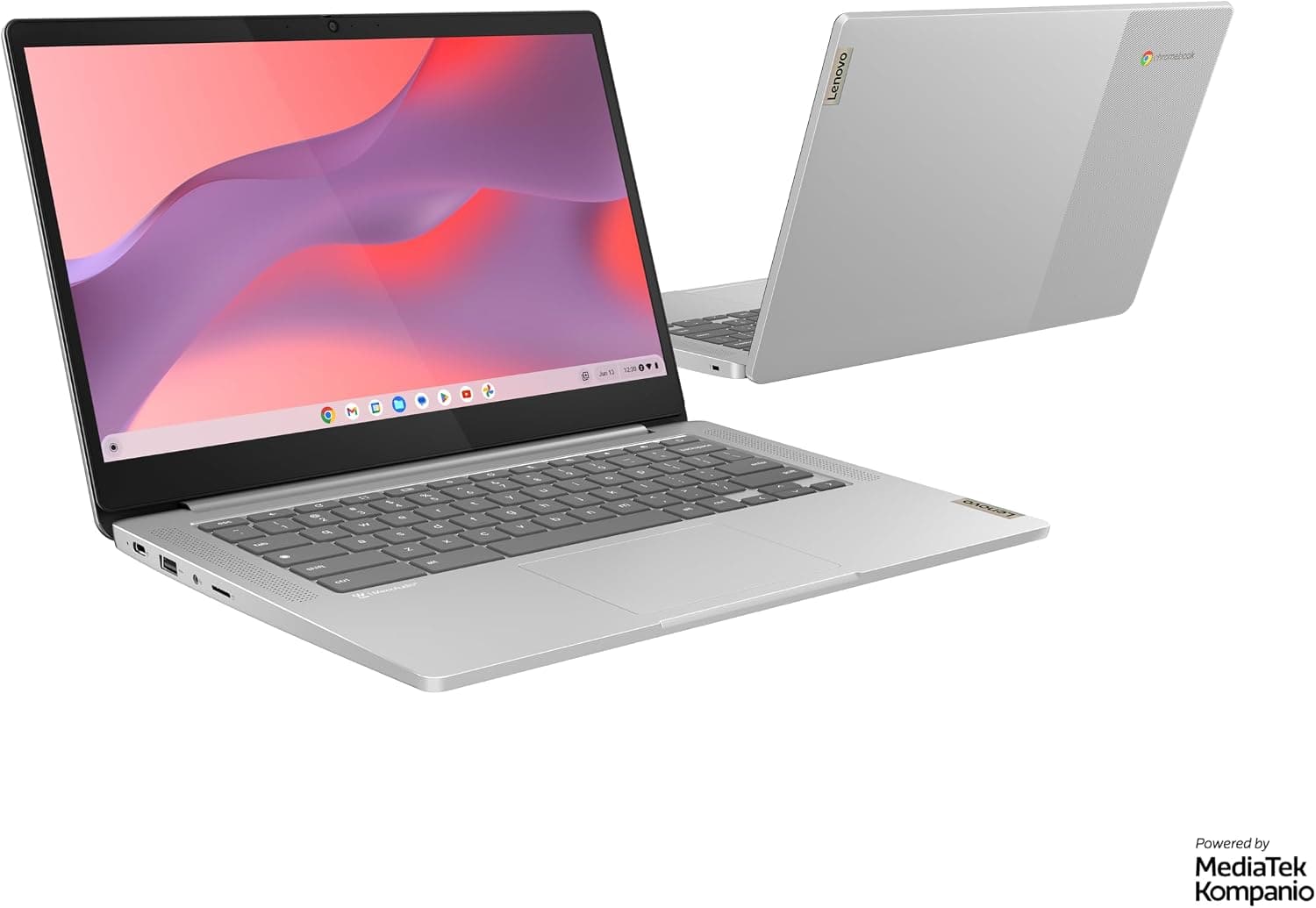 Lenovo IdeaPad Slim 3 Chromebook 14M868 - Ordinateur Portable 14'' FHD (MediaTek Kompanio 520, RAM 4Go, eMMC 64Go, Arm Mali-G52 Graphics, Chrome OS) Clavier AZERTY Français - Gris