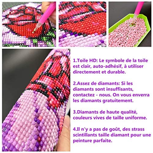 5D Bricolage Diamant Peinture par Numéro Kit Ronde Perles Cristal Strass Image Fournitures Arts Artisanat Ours décoration à la Maison/Salon/Chambre/Bureau 30X40cm