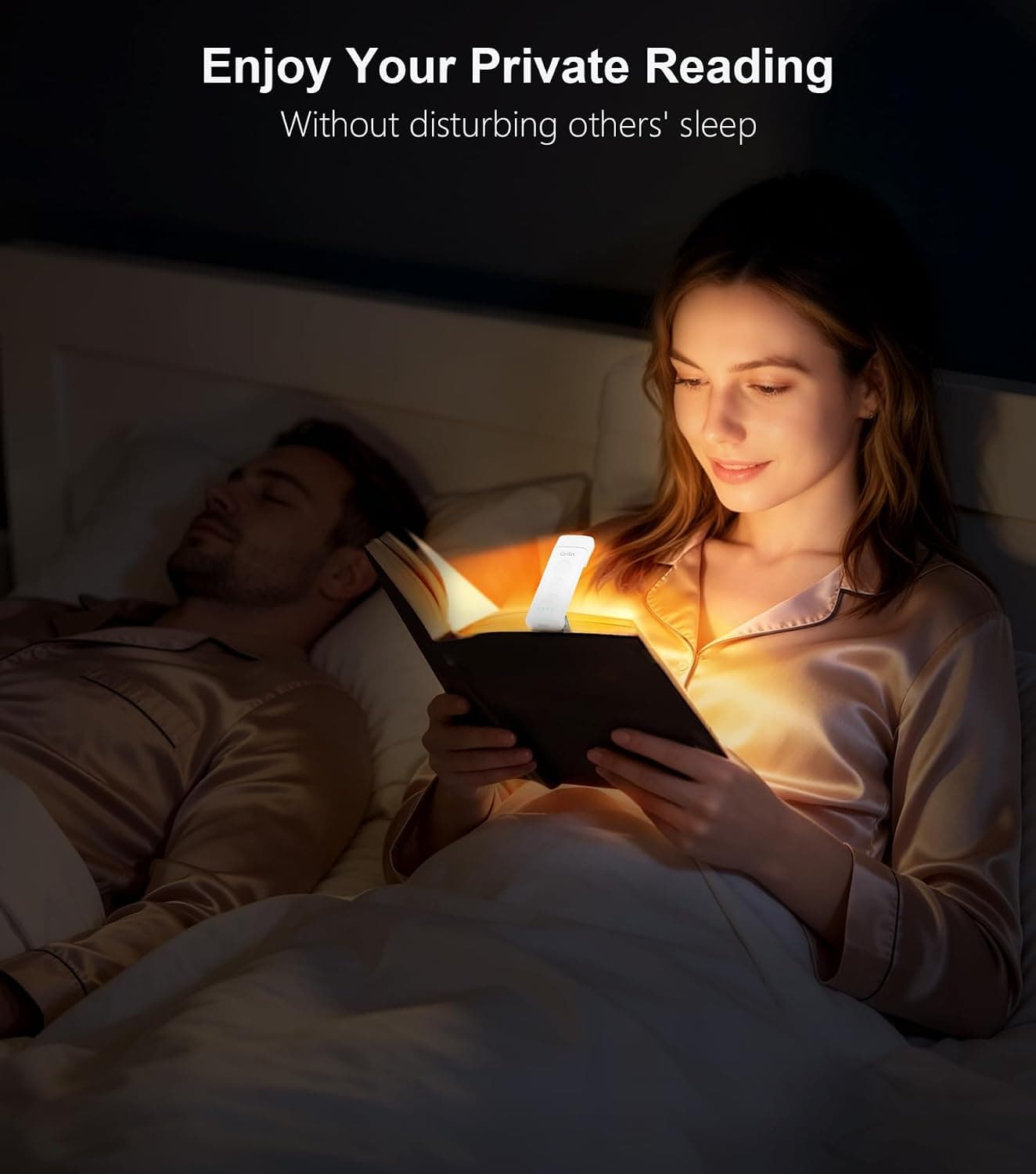 Gritin Lampe de Lecture Rechargeable, Liseuse Lampe Clip Marque-Page au Lit