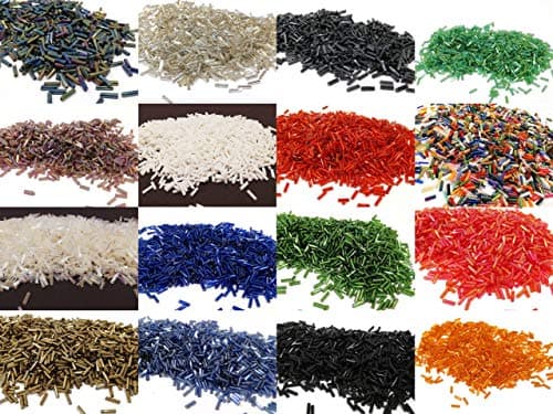 Lot de perles de rocaille AM61 - En verre - 2 x 6 mm - 15 couleurs - 300 g