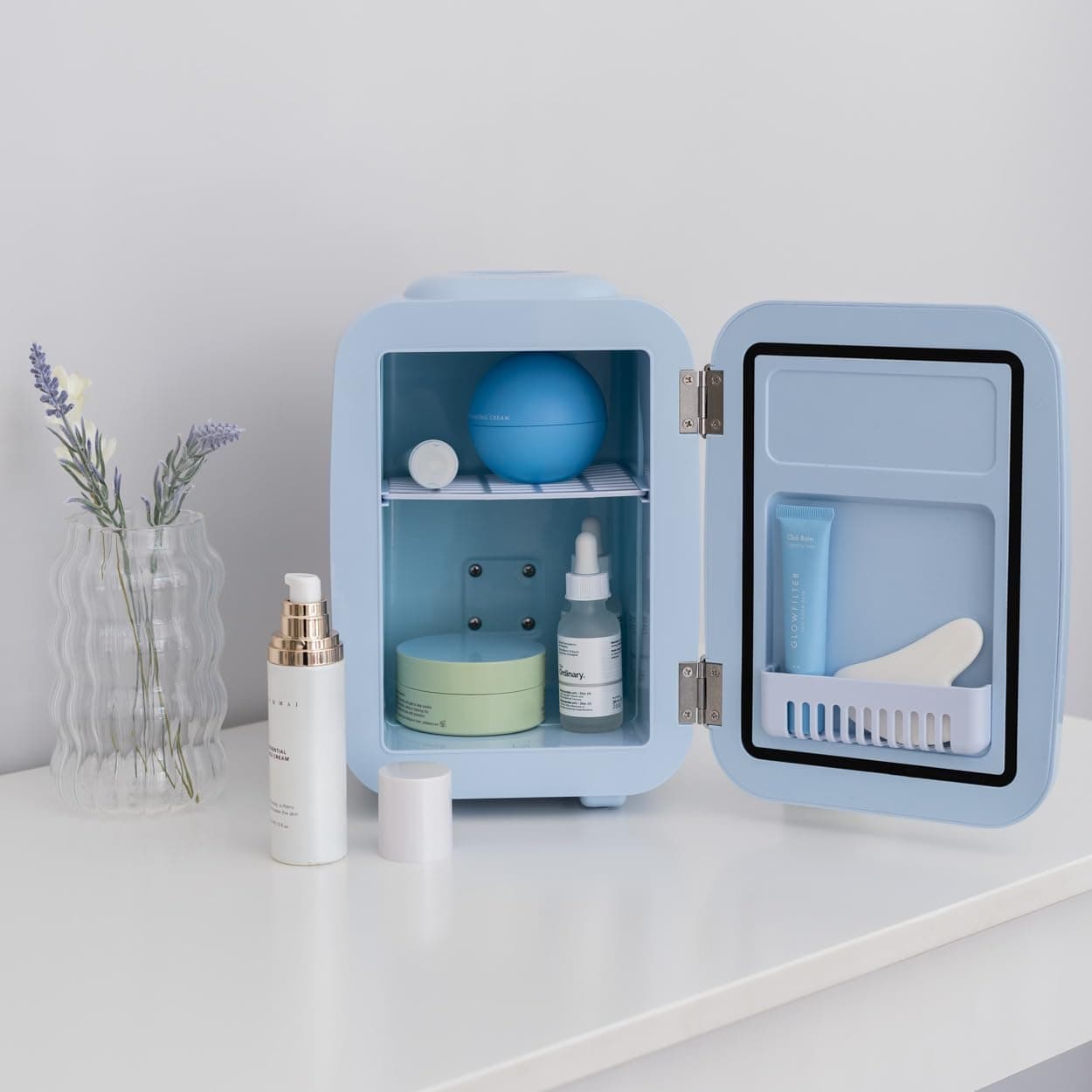 Flamingueo Mini Frigo - Petit Refrigerateur 4L, 12V/220V, Fonction Chaud et Froid, Mini Frigo de Chambre