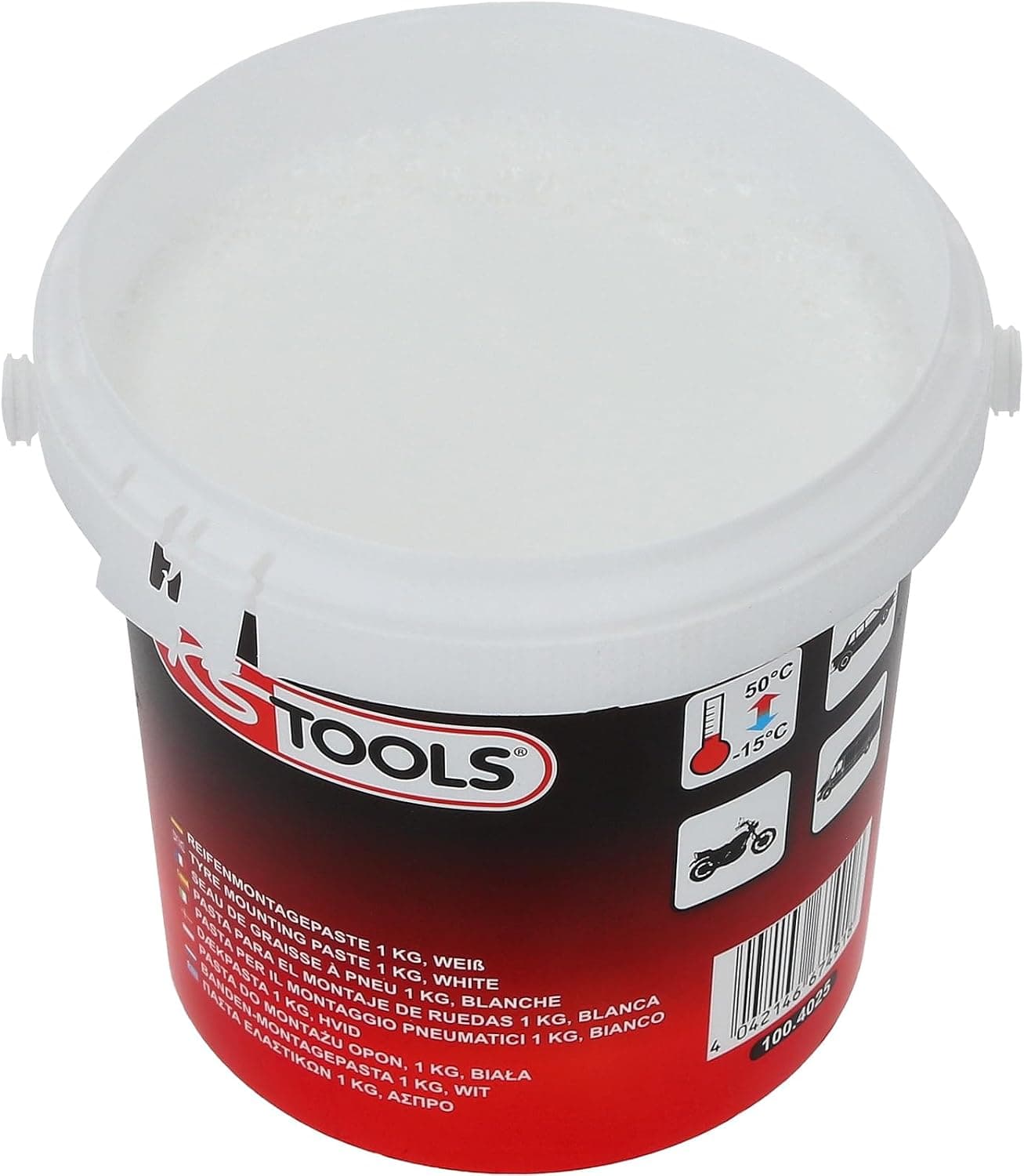 KS Tools 100.4025 Seau de graisse à pneus blanche 1 kg - voiture, moto, PL