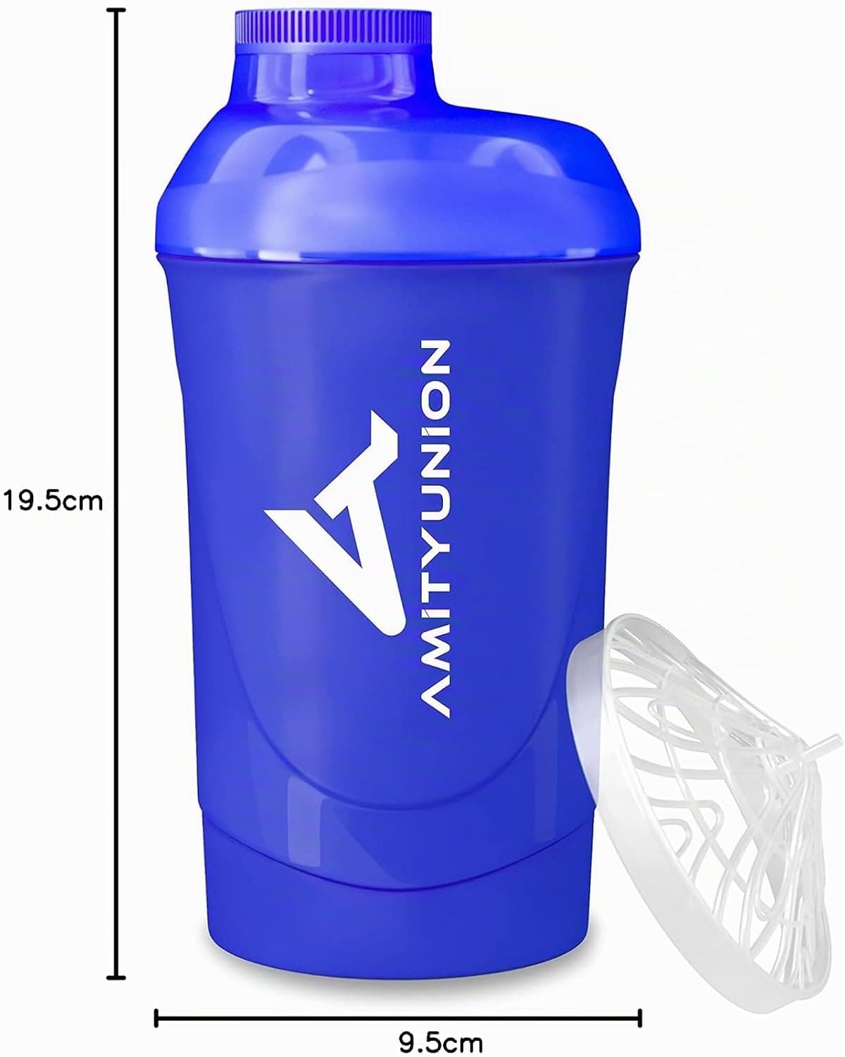 AMITYUNION Shaker à protéines 800 ml avec tamis - Gobelet fitness Deluxe | Protéines anti-fuite - Sans BPA, avec graduation pour shakes crémeux à base de protéines de lactosérum
