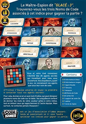 IELLO CODENAMES – Le jeu culte de déduction - Plébiscité par des milliers de joueurs ! Trouvez les bons mots et évitez l’assassin – Jeu de société addictif en équipe pour des soirées inoubliables - VF