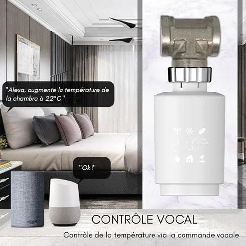 Tête Thermostatique Connectée ZigBee Universelle (Lot de 4) - SILAMP