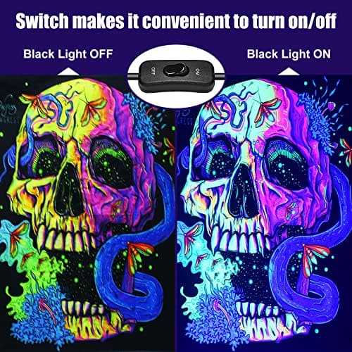 2 Pièces LED UV Lumière,50W lumière Noire de Barre UV Éclairage IP66 Imperméable,Lampe noire à 96 LEDs, Avec Fiche et Interrupteur,Blacklight Eclairage Pour Club Fête Terrasse Noël Scène Peinture Fluo