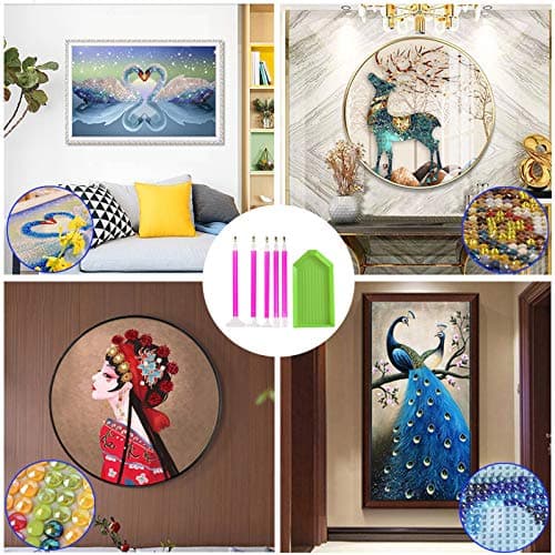 TOPSEAS Outils de Peinture Diamant,94 pcs Accessoires de Diamond Painting,avec Boîte de Rangement Diamant, Point Stylo Rapide,Colle,Plaque de Diamant,et étiquette pour DIY Artisanat