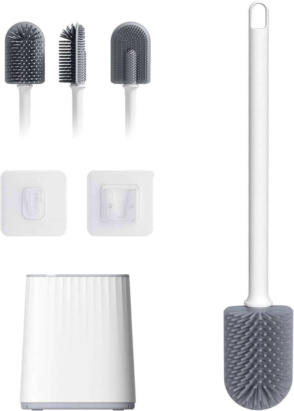 Ibergrif Brosse Toilettes WC Silicone et Support Brosse WC Silicone Plate